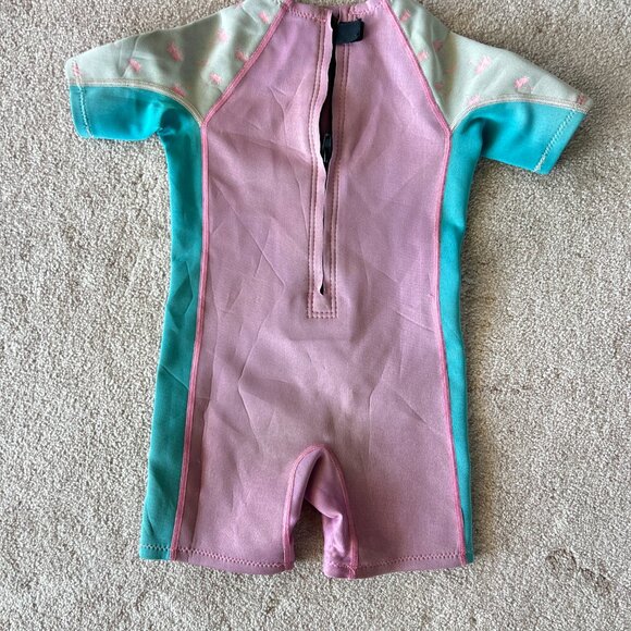 Xcel Kids Spring Wetsuit Size 4 Pink and Blue Palm Tree - Picture 2 of 4